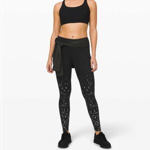 Lululemon Speed Wunder Tight 28" *Speckle Shine Black / Deep Coal / Silver 10